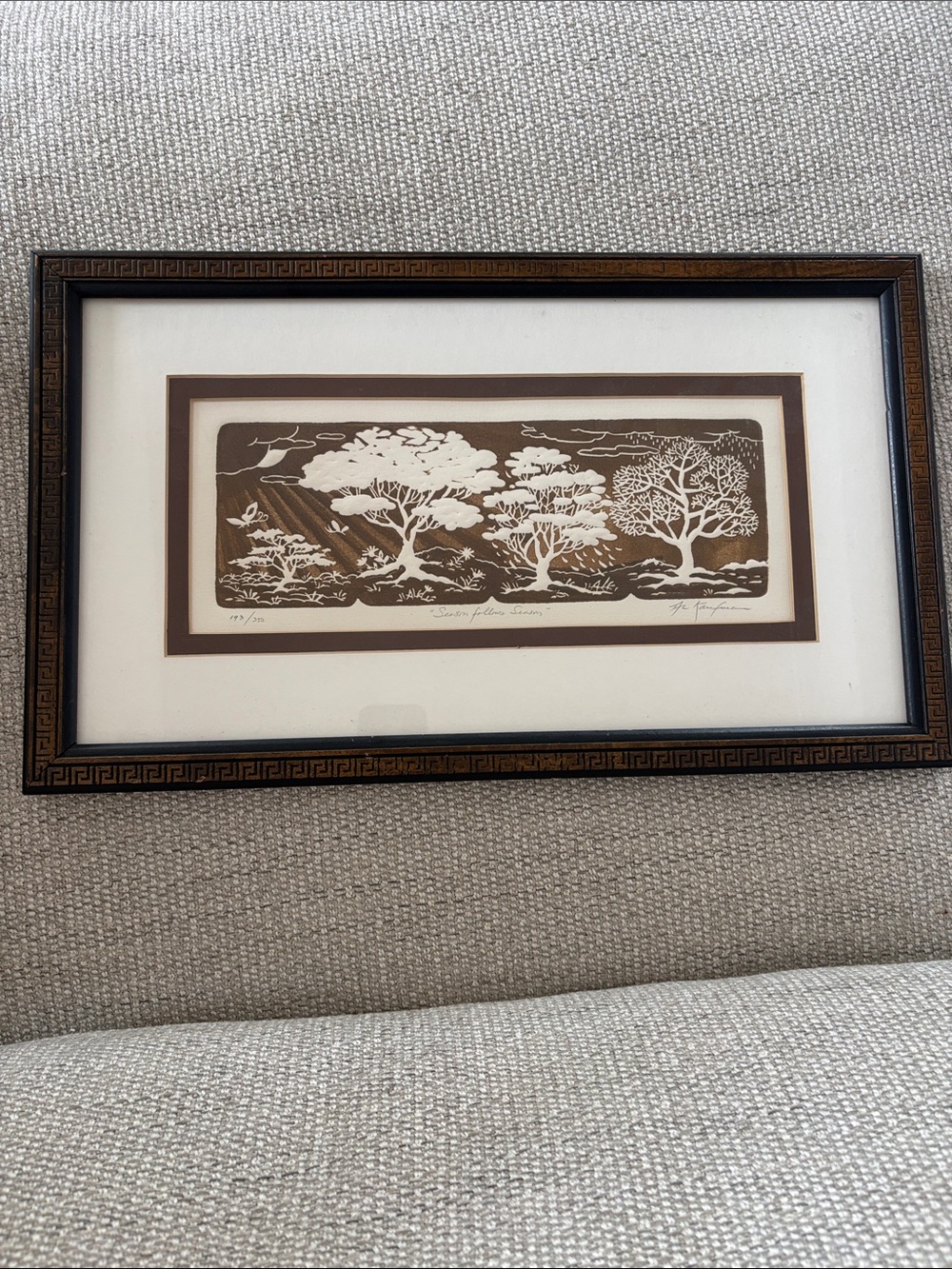 Al Kaufman “seasons follow seasons” lithograph. Professionally framed.